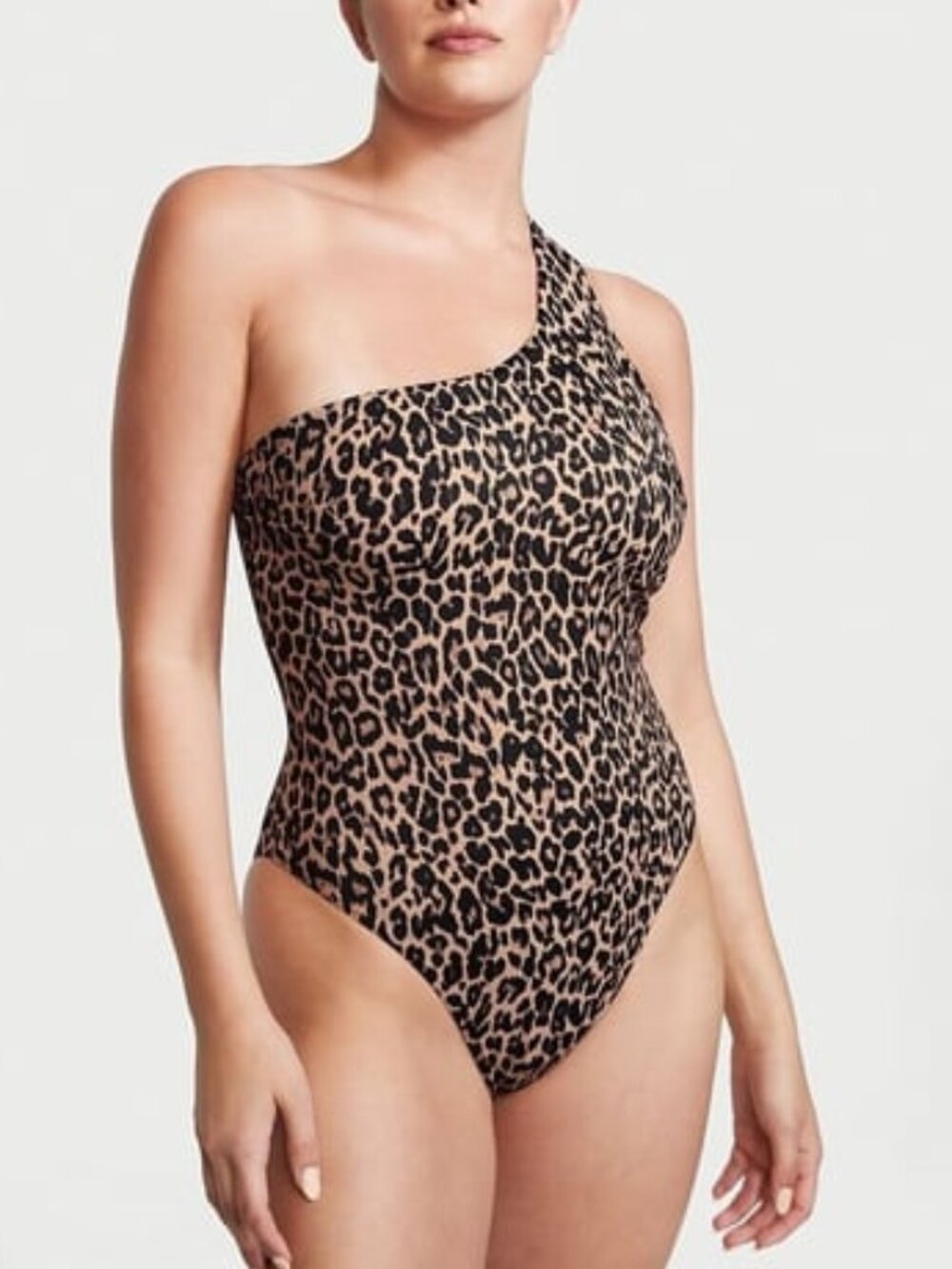 Victoria's Secret Leopard Print One Shoulder One-Piece Swimsuit 39331 - Picture 2 of 10